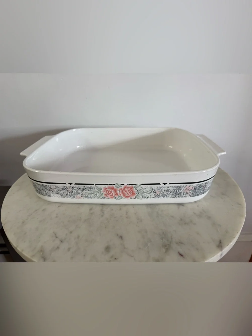 Pyrex Corning ware SILK N ROSES* 12 1/4